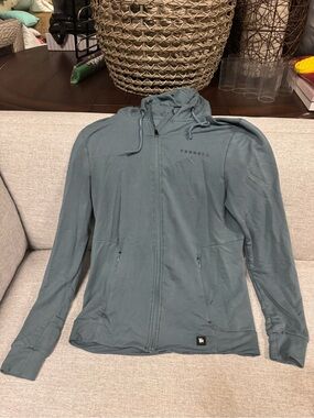 YoungLA Women's Zip-Up Hoodie in Slate Teal